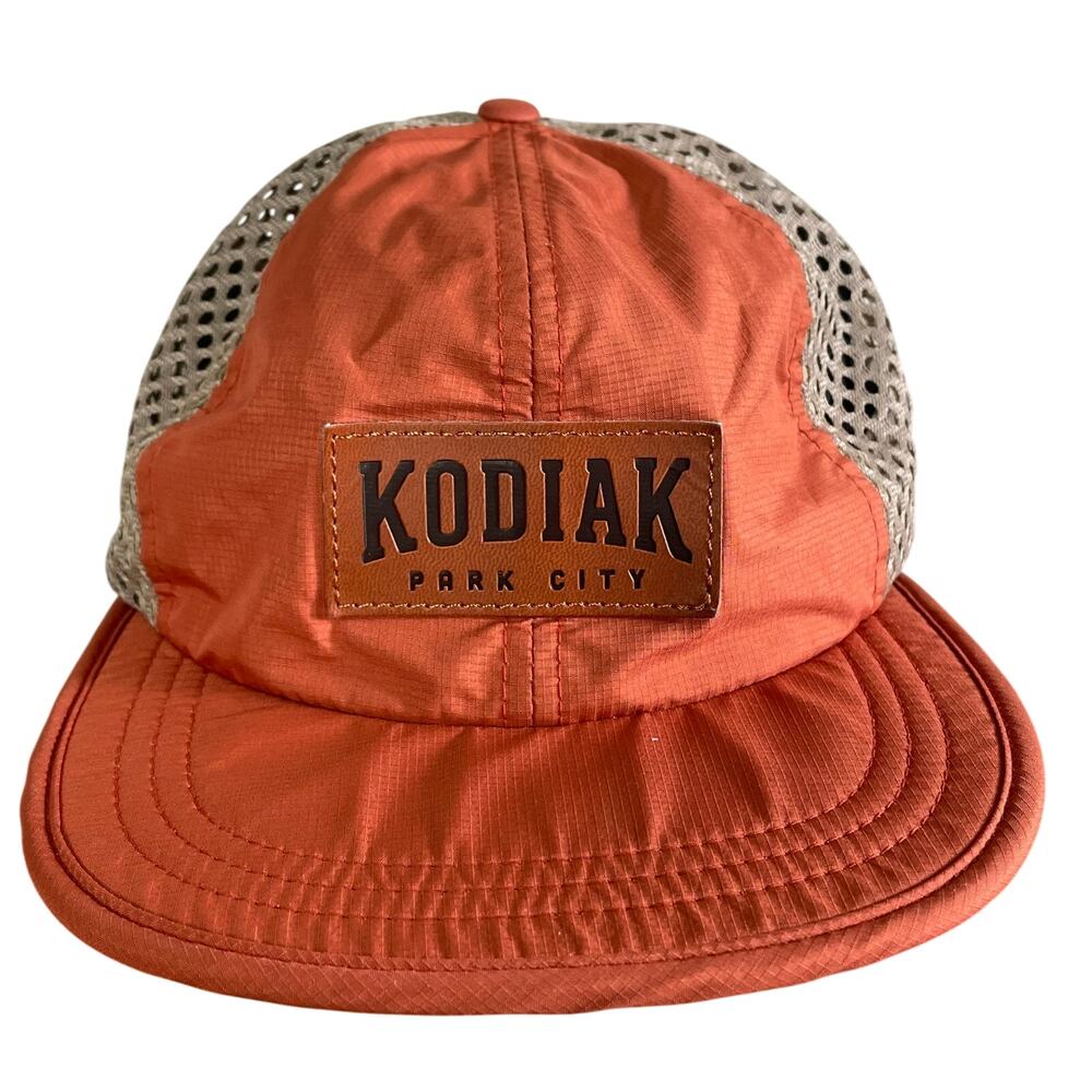 Kodiak Park City Utah Richardson Outdoor Trucker Hat Orange Mesh Snapback Hiking
